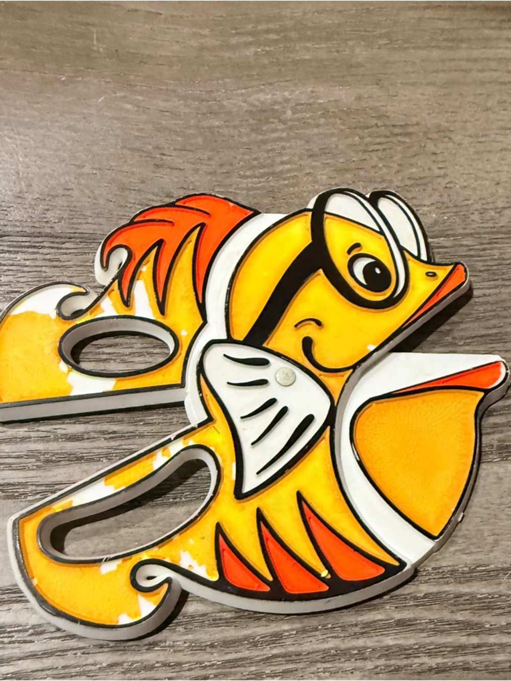 Vintage 70’s plastic safety scissors maybe from Syroco funky Fish design